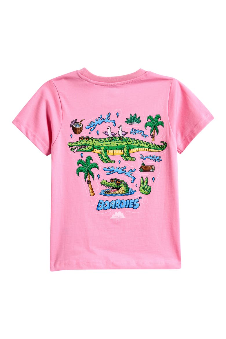Kids' Mulga Crocs Cotton Graphic T-Shirt, Alternate, color, PINK