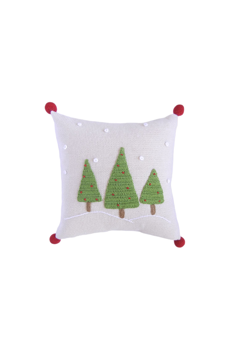 12" Three Tree Pillow, Ecru, Main, color, Ivory