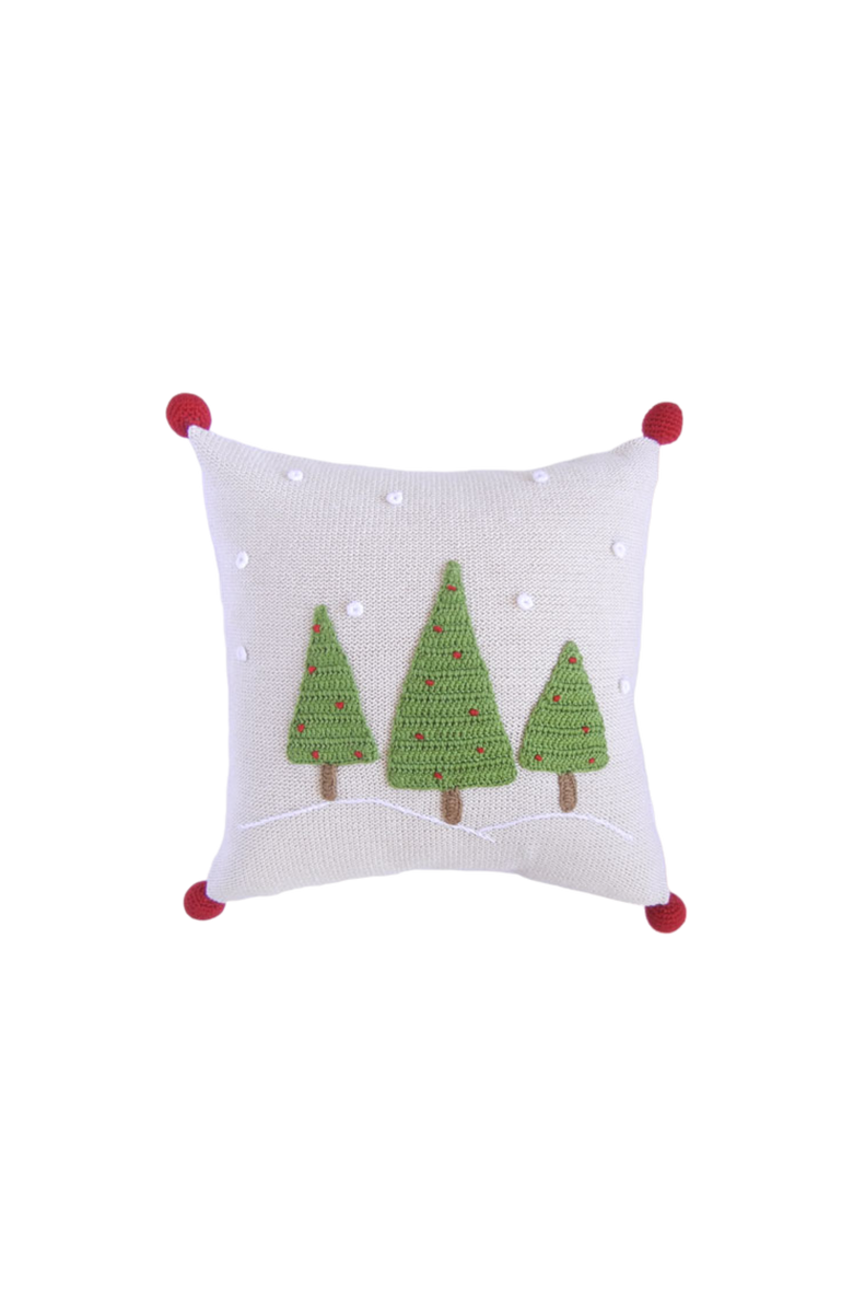 Melange Collection 12" Three Tree Pillow, Ecru, Main, color, Ivory