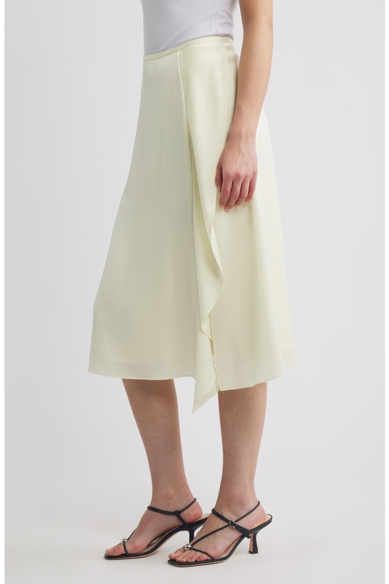Satin Midi Skirt, Alternate, color, LEMONGRASS