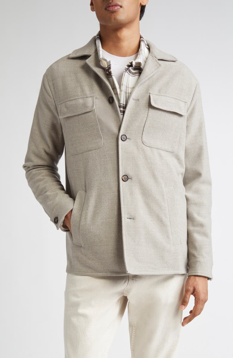 Eleventy Wool Overshirt, Main, color, 80 Clay