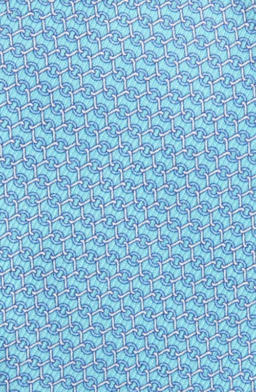 David Donahue Neat Silk Tie In Pool