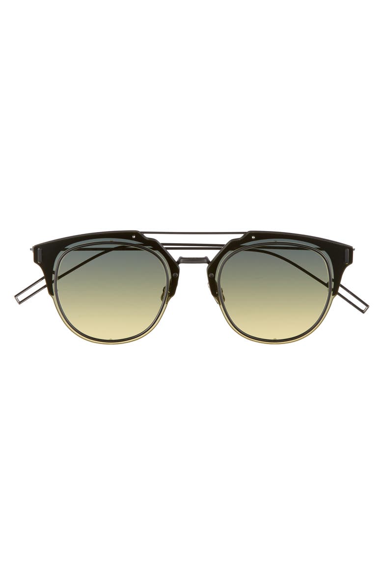 Dior 'Composit 1.0S' 62mm Metal Shield Sunglasses, Alternate, color, BLACK DARK RUTHENIUM