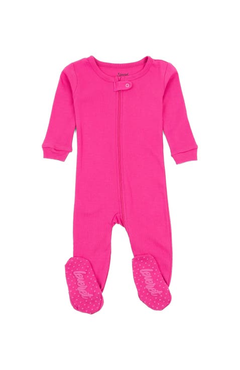 Footed Solid Cotton Matching Family Pajamas (Baby)