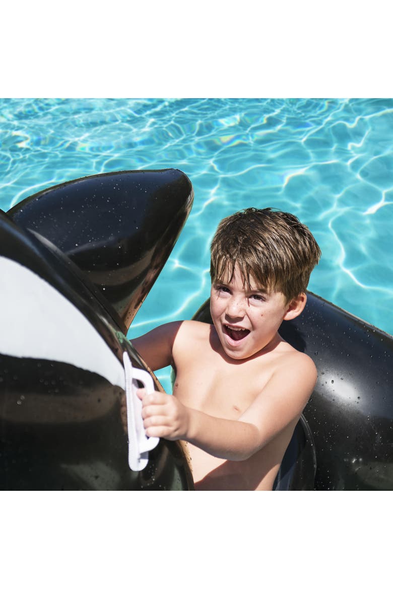 Jumbo Whale Rider Inflatable Pool Float, Alternate, color, Multicolored