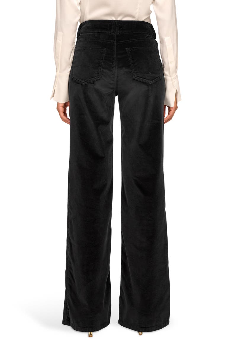 Fay Velveteen Wide Leg Pants, Alternate, color, BLACK