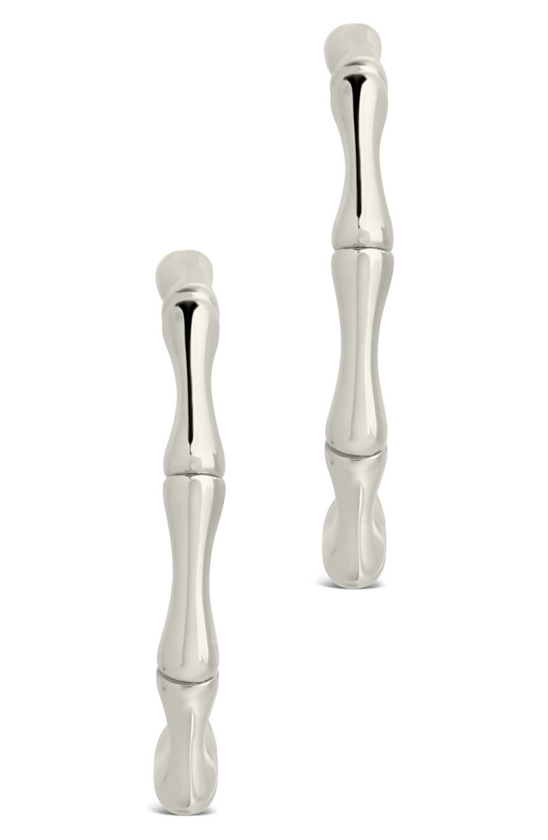 Sterling Forever Mara Bamboo Hoop Earrings, Alternate, color,