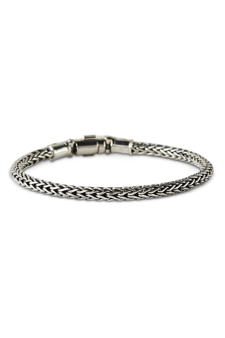 Woven Silver Bracelet, Main, color, Sterling Silver