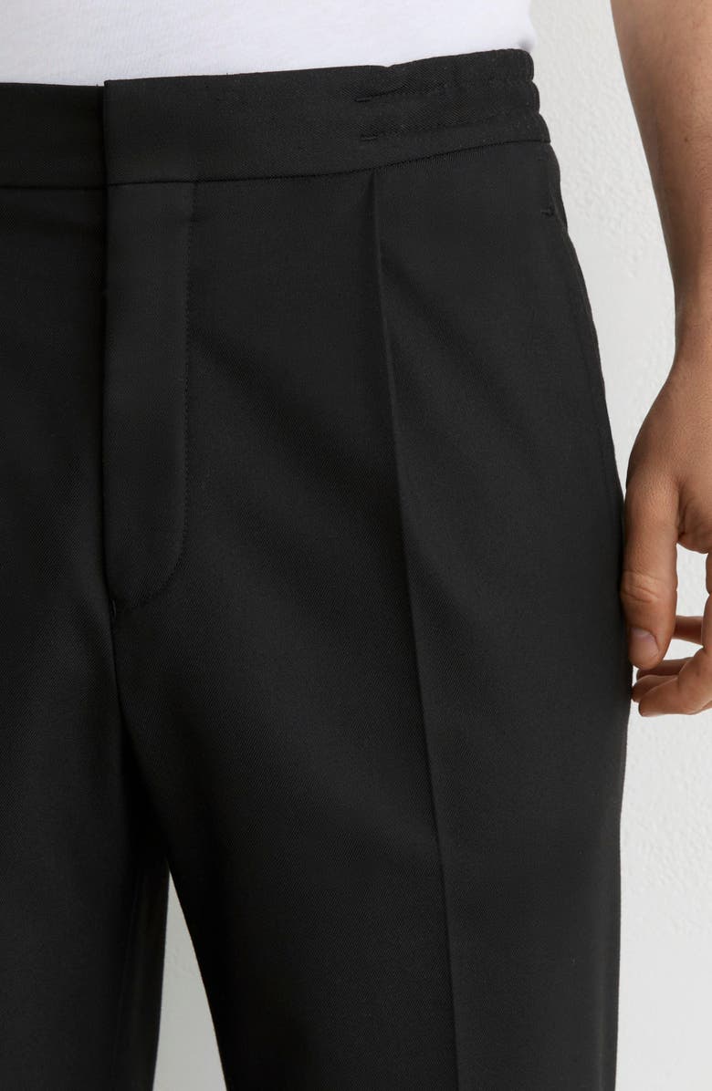 Reiss Brighton Pleated Relaxed Taper Pants, Alternate, color, Black