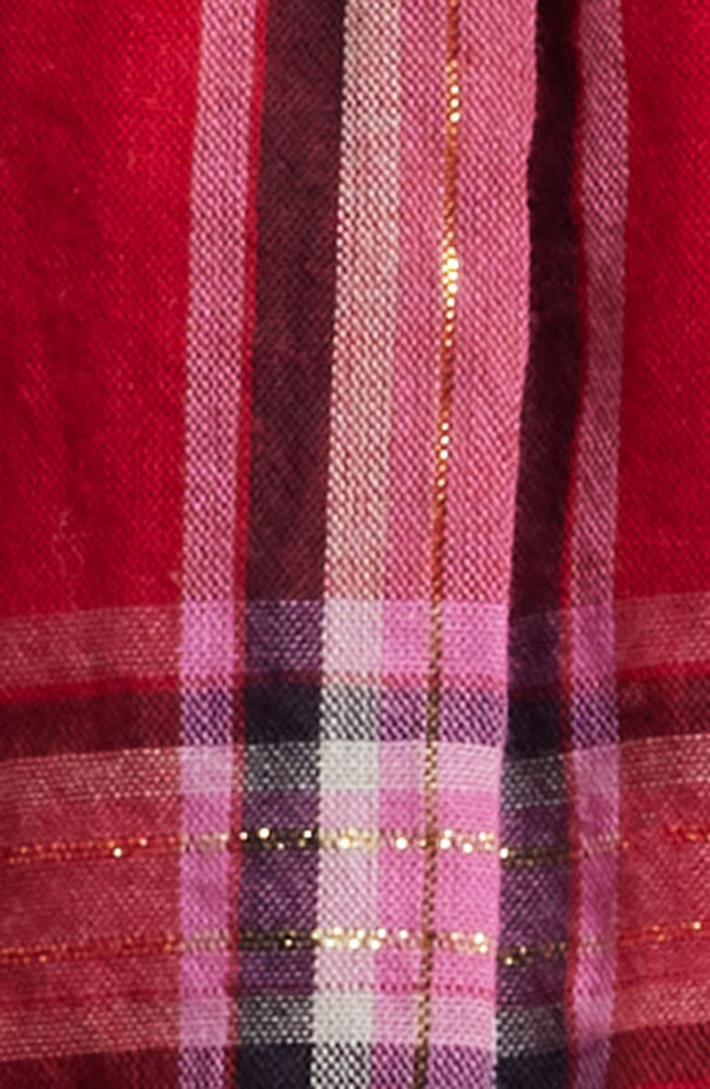 LoveShackFancy Tiered Ruffle Miniskirt, Alternate, color, Cherry Jubilee