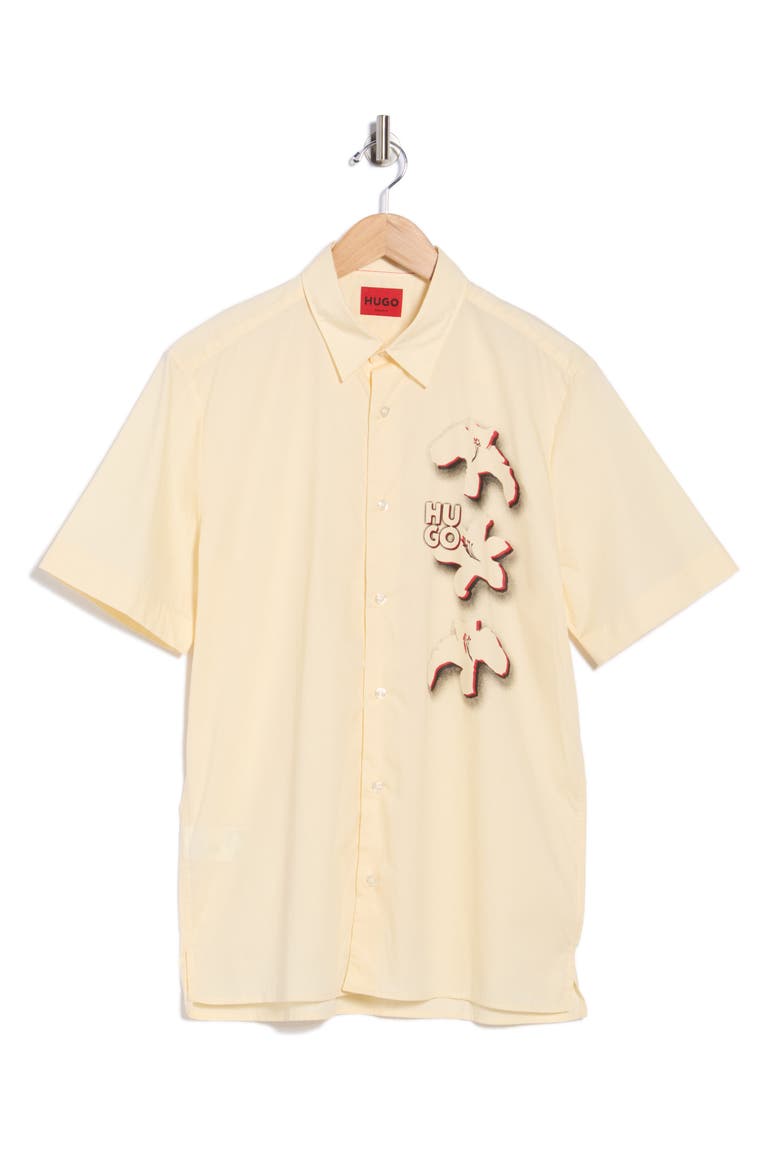 Ebor Short Sleeve Button-Up Shirt, Alternate, color, LIGHT BEIGE