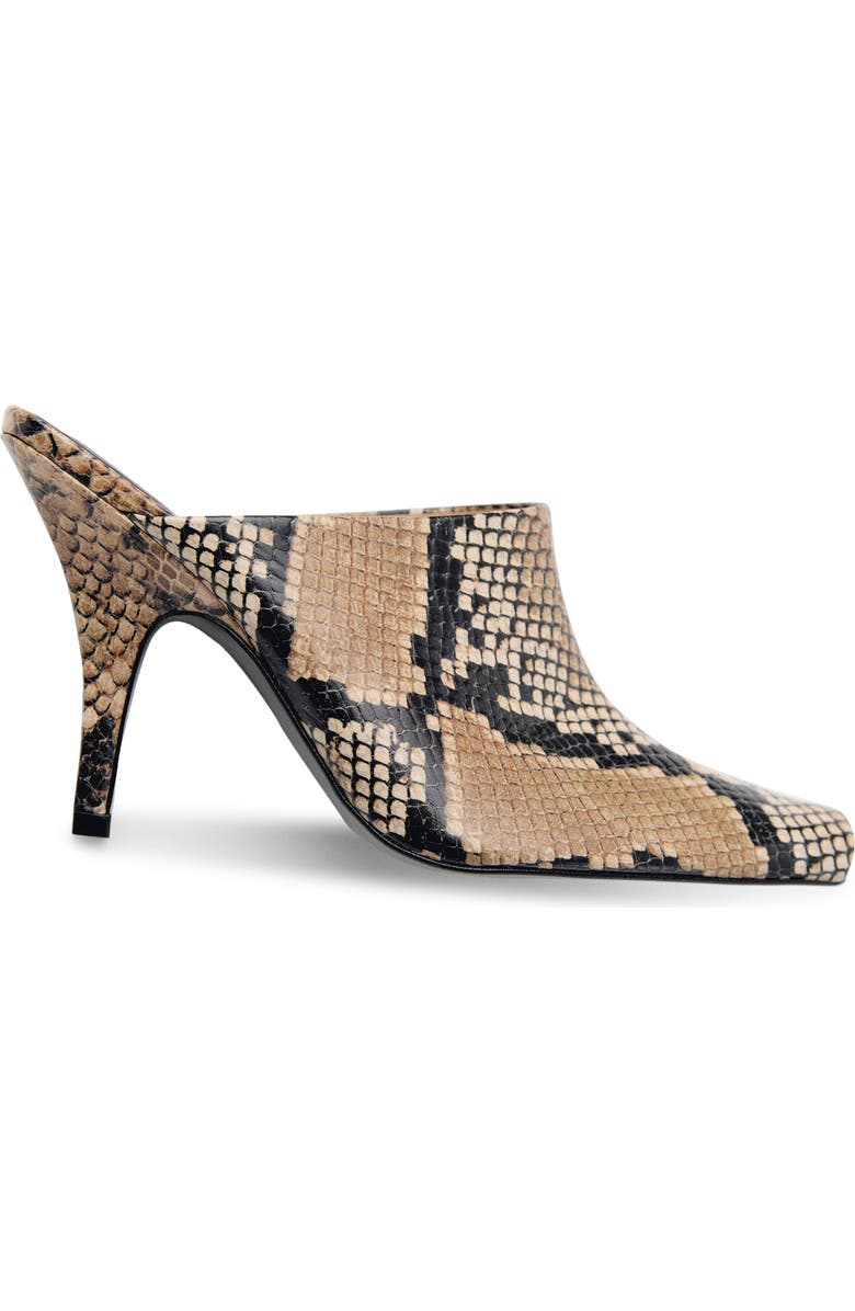 MANGO Snakeskin Print Heeled Mule, Alternate, color,