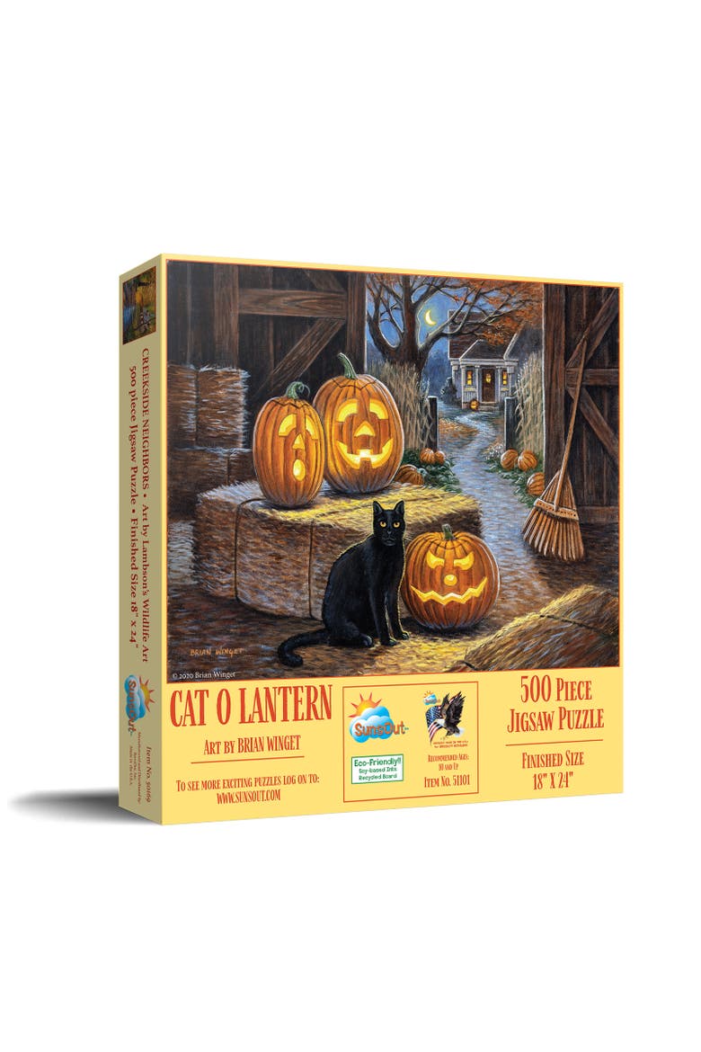 Cat o Lantern 500 piece Jigsaw Puzzle for Adults, Main, color, Multicolor