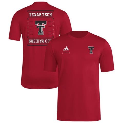 Men's adidas Red Texas Tech Red Raiders Locker Football Icon AEROREADY Pre-Game T-Shirt