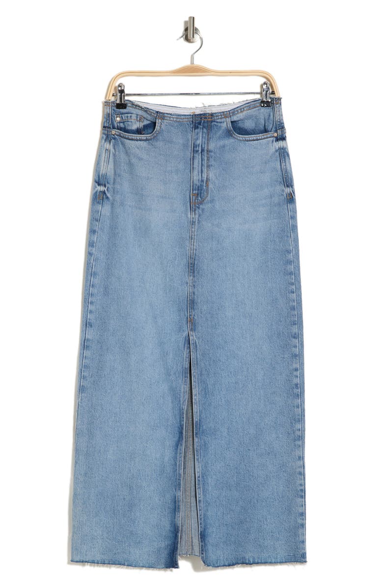 Kensie The Cut Off Maxi Denim Skirt, Alternate, color,