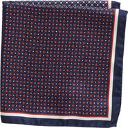 Eton Geometric Print Silk Pocket Square