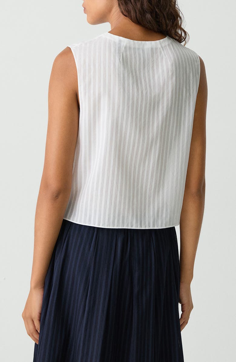 Theory Stripe Sleeveless Crop Button-Up Shirt, Alternate, color,