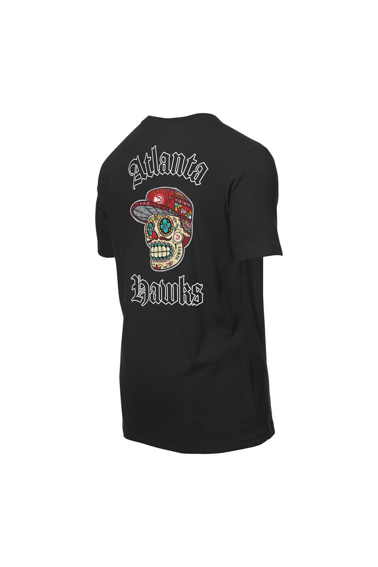 Men's New Era Black Atlanta Hawks Sugar Skulls T-Shirt, Alternate, color, Black