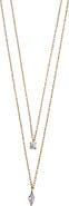 Argento Vivo Sterling Silver Layered 18K Gold Plate Sterling Silver Cubic Zirconia Pendant Necklace