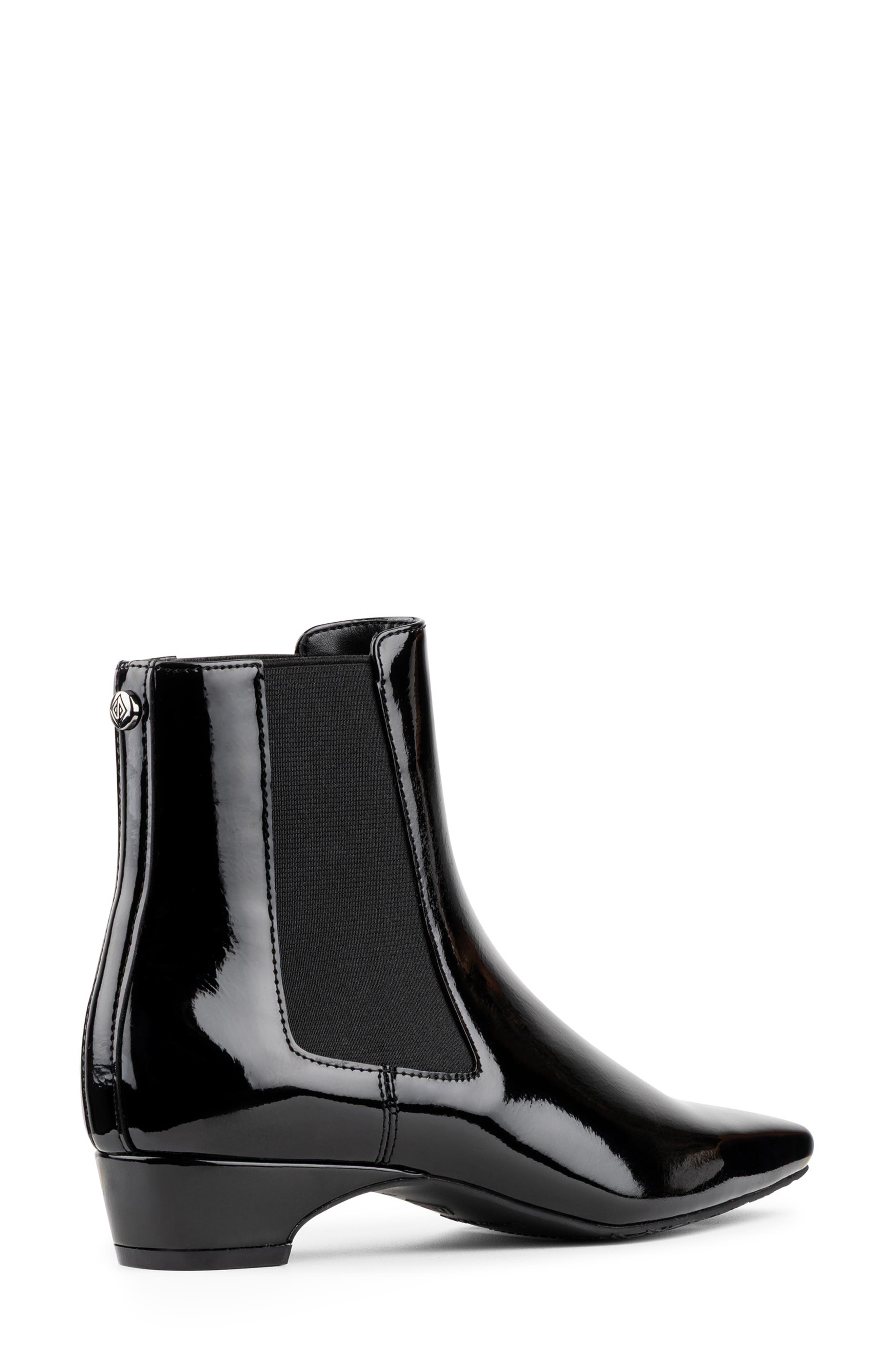 Donald Pliner CIty Patent Chelsea Boot, Alternate, color, Black