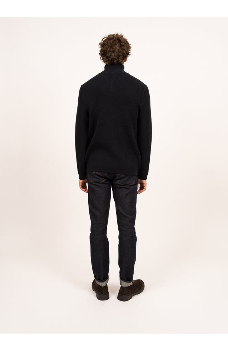 Saint James QUIBERON - High Collar Knit Jacket, Alternate, color, Navy