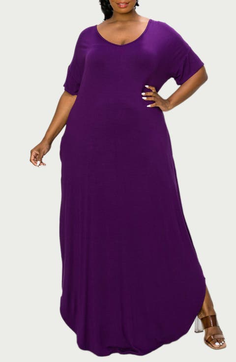 Short Sleeve Jersey Maxi Dress