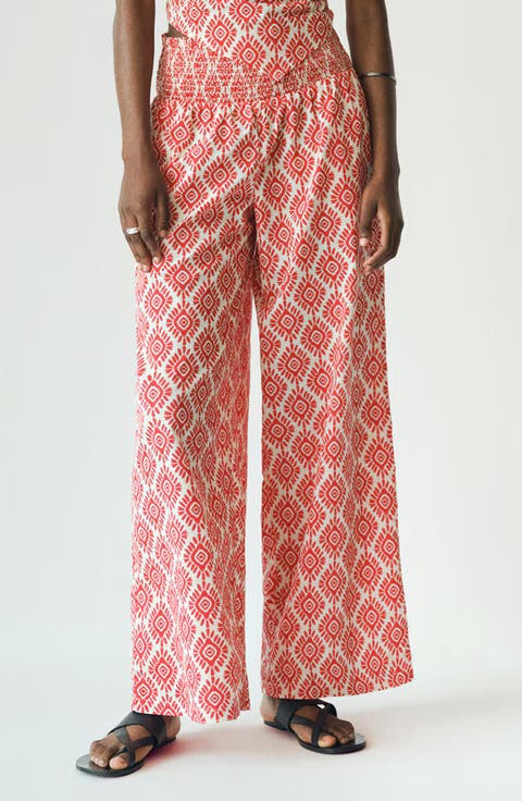 Print Cotton Pants