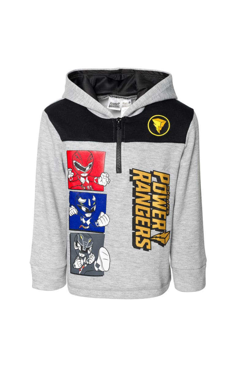 Power Rangers Half Zip Hoodie, Main, color, Gray