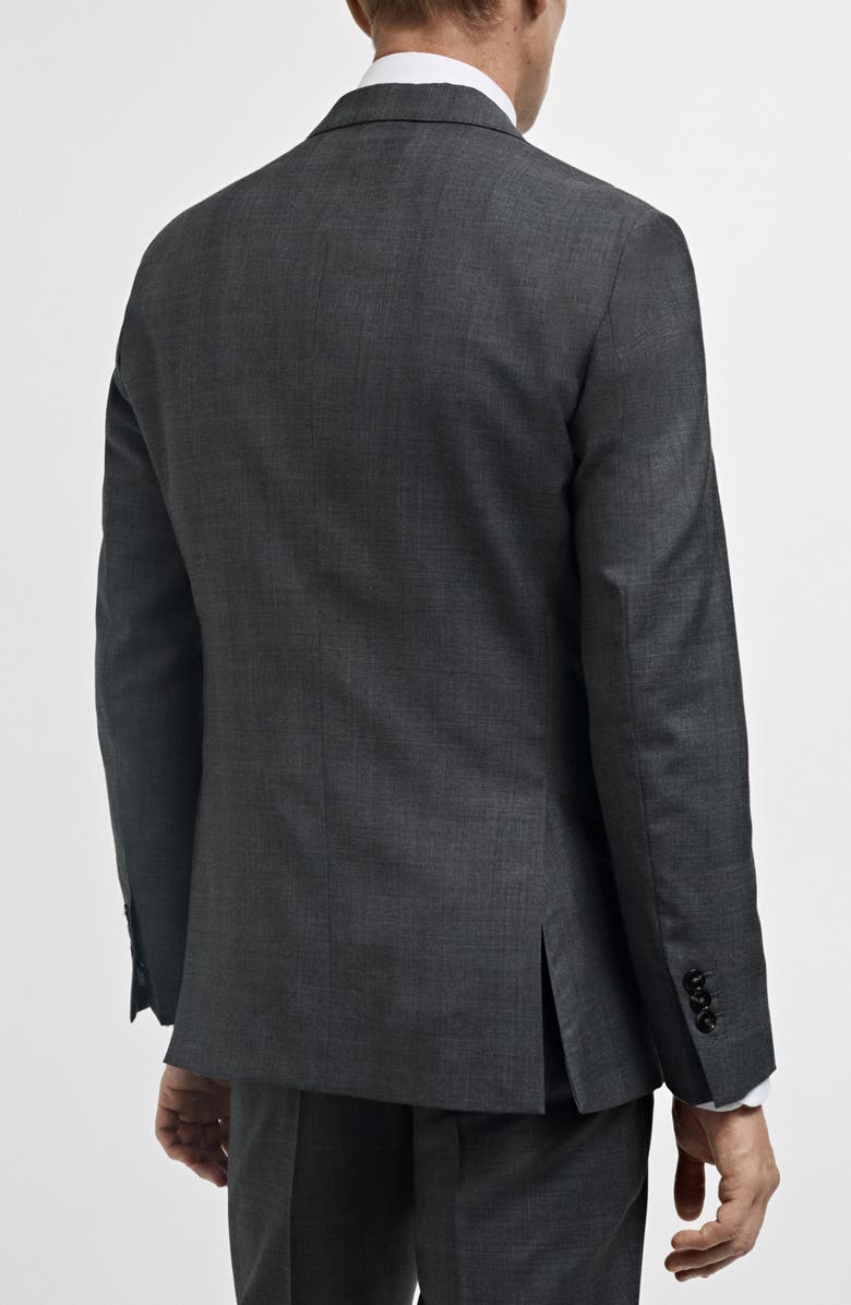 MANGO Slim Fit Heathered Glen Plaid Wool Sport Coat, Alternate, color, 