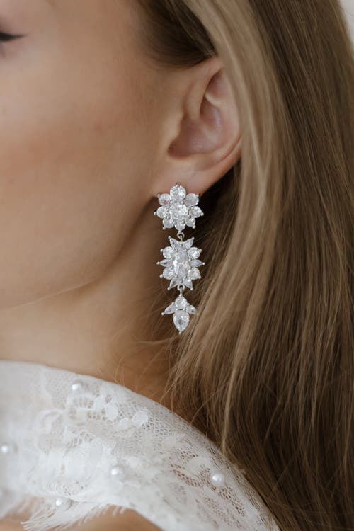 Untamed Petals Keepsake Crystal Drop Earrings In Silver