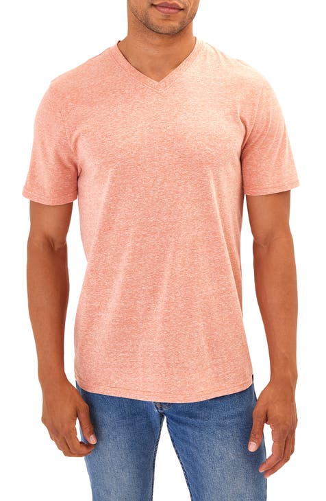 Orange v neck t shirt mens best sale