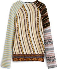 Desigual Pieced Mixed Stripe Sweater