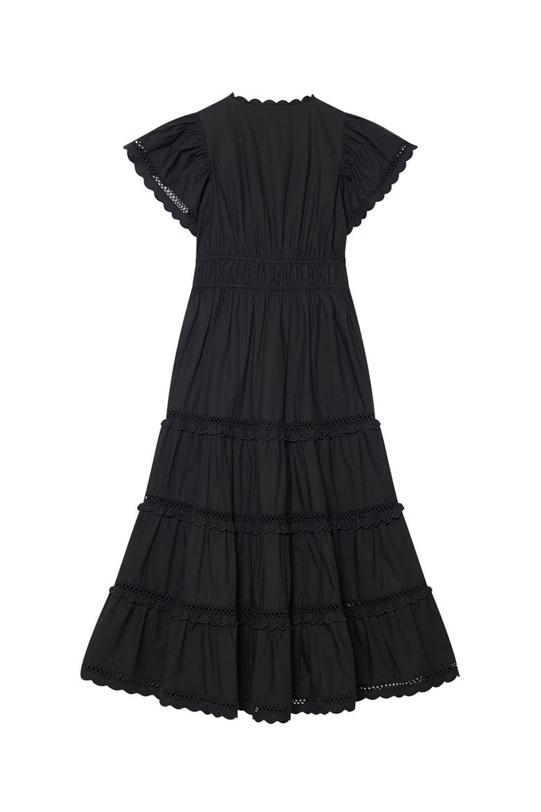 Cotton Ruffle Maxi Dress, Alternate, color, Black