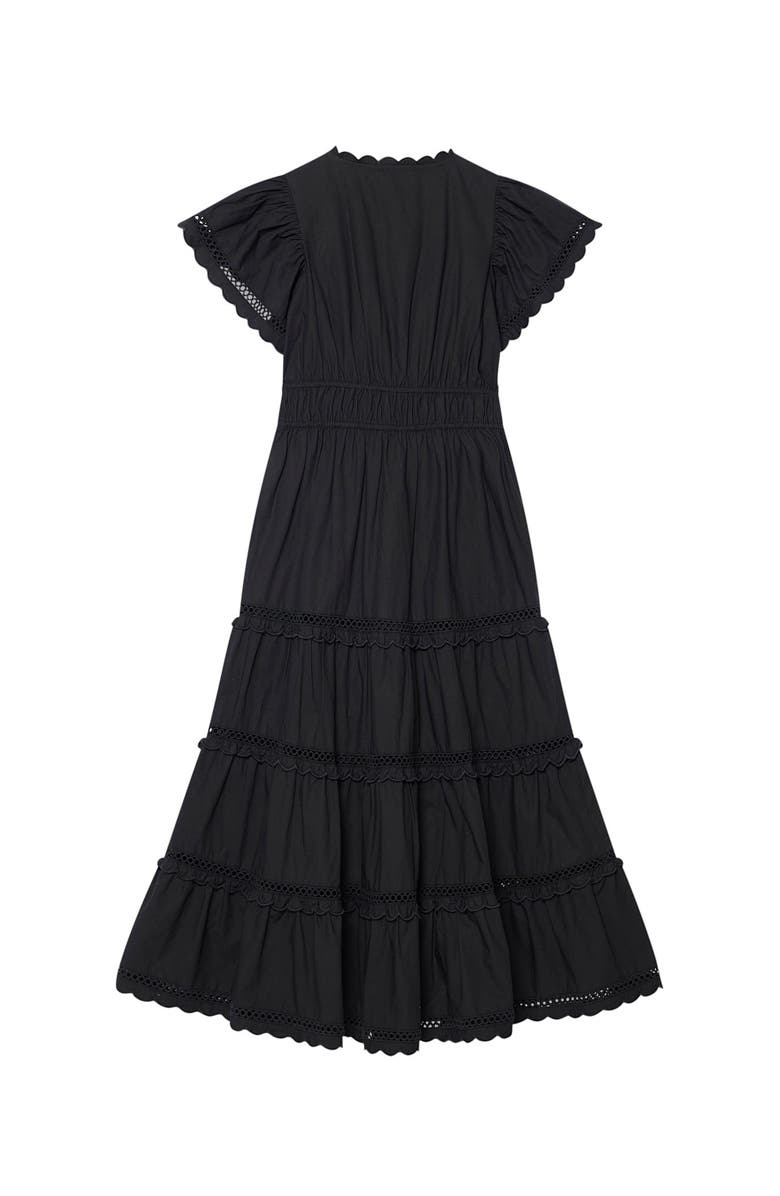 MINT VELVET Cotton Ruffle Maxi Dress, Alternate, color, Black