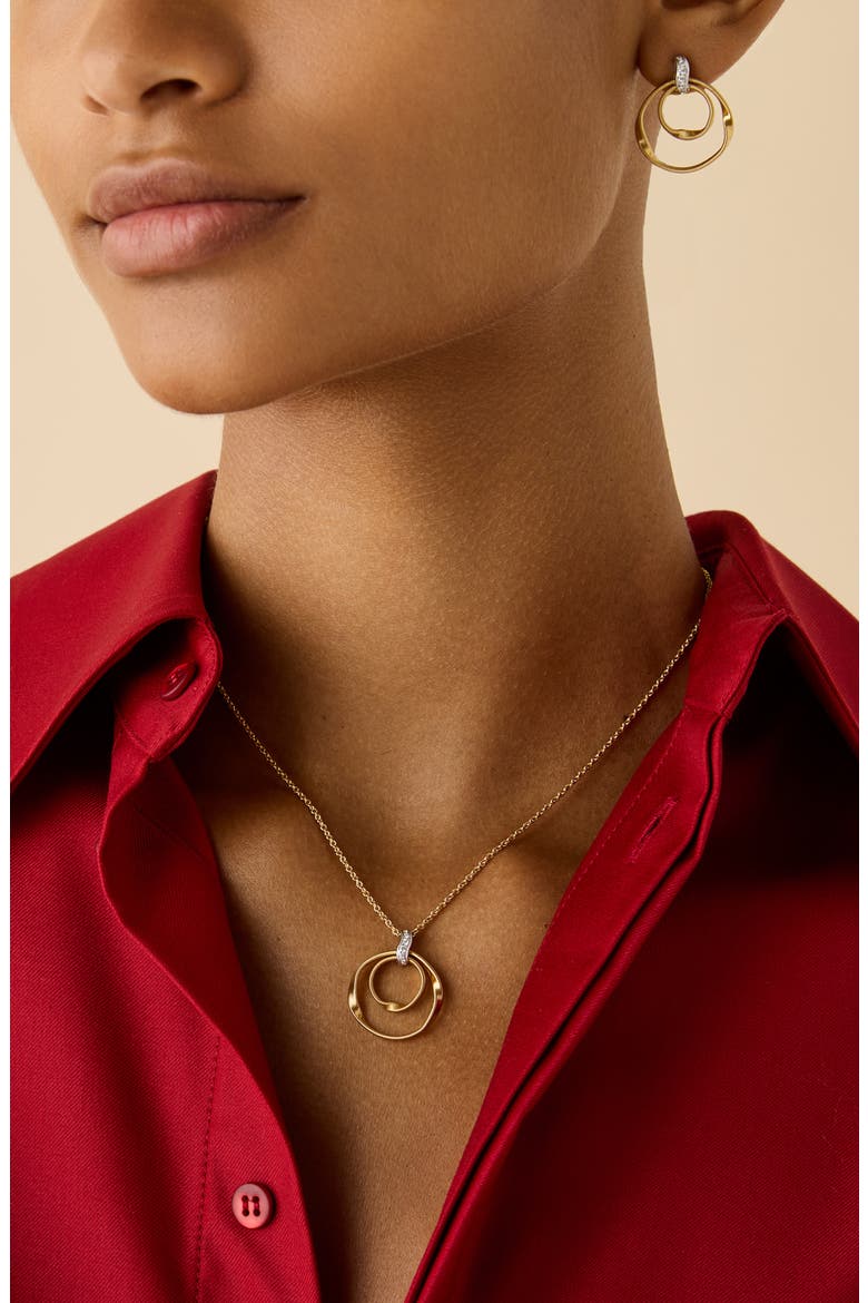 Marrakech 18k Gold Diamond Circle Pendant Necklace, Alternate, color, YELLOW/WHITE GOLD