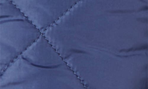 Perry Ellis Faux Shearling Lined Diamond Quilted Hooded Jacket In Blue