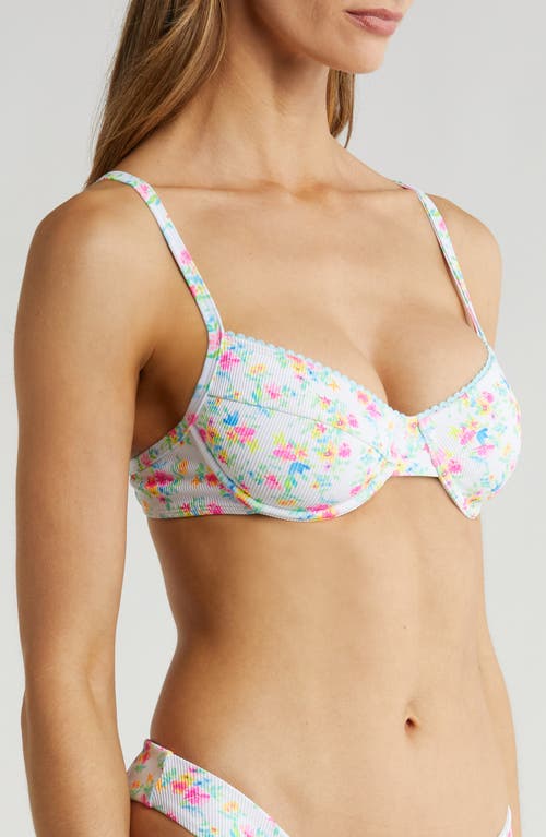 Kulani Kinis Ditzy Ribbed Underwire Bikini Top In Forever Fairytale