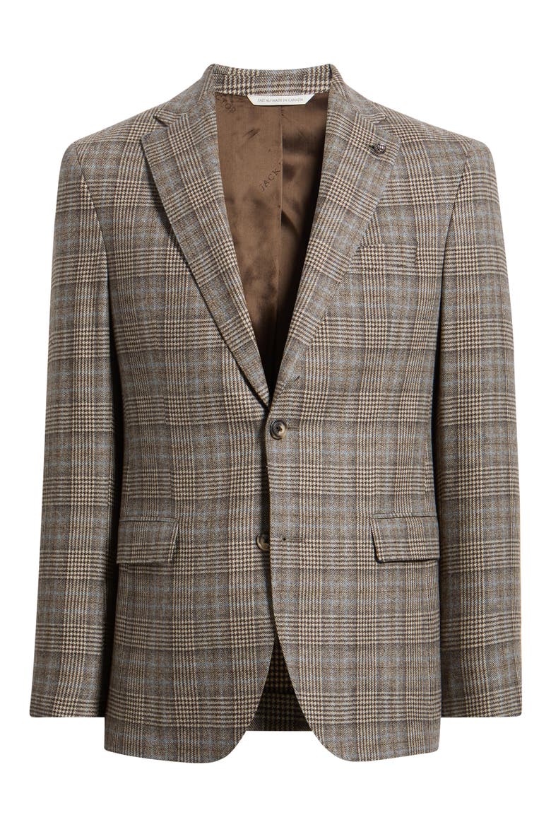 Midland Plaid Wool & Cashmere Sport Coat, Alternate, color, TAN