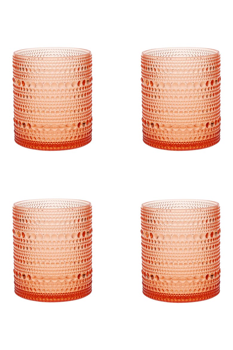 Set of 4 Orbetto Jupiter Glasses, Main, color, CORAL
