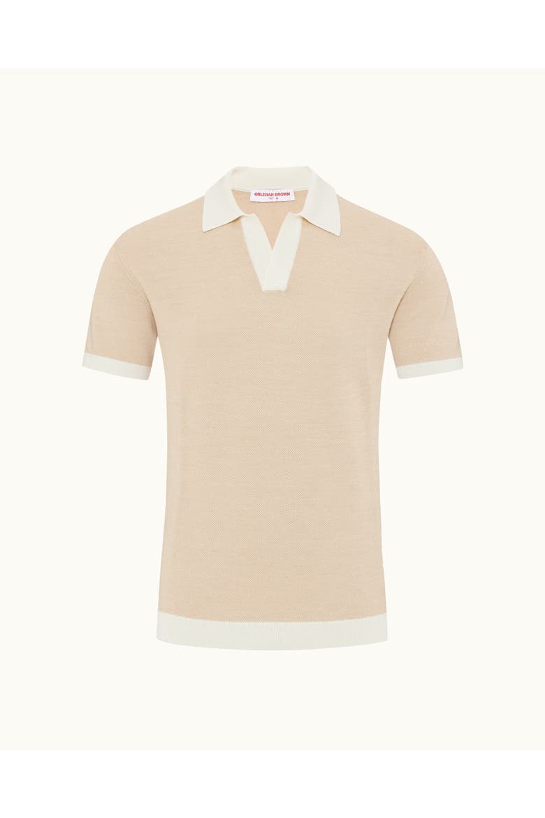 Horton Merino Tailored-Fit Polo Shirt, Alternate, color, White Sand/Biscuit