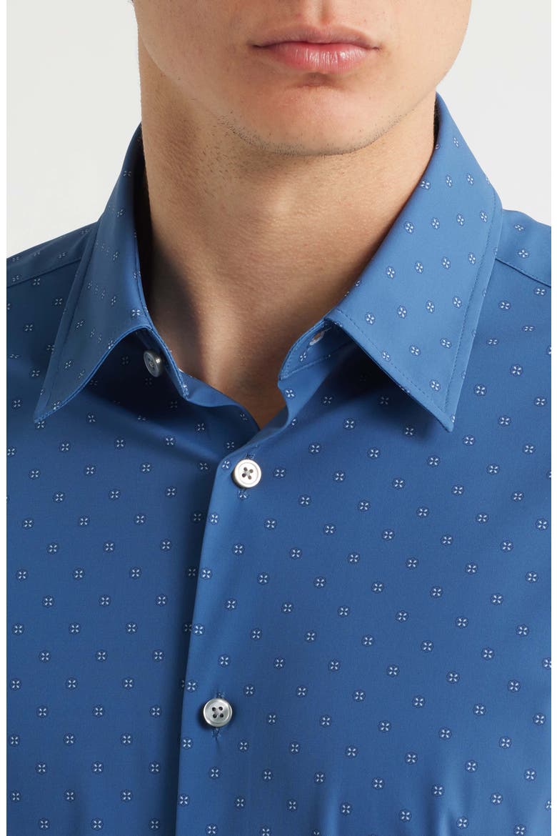 Roan Kent Slim Fit Short Sleeve Performance Button-Up Shirt, Alternate, color, LIGHT PASTEL/ BLUE