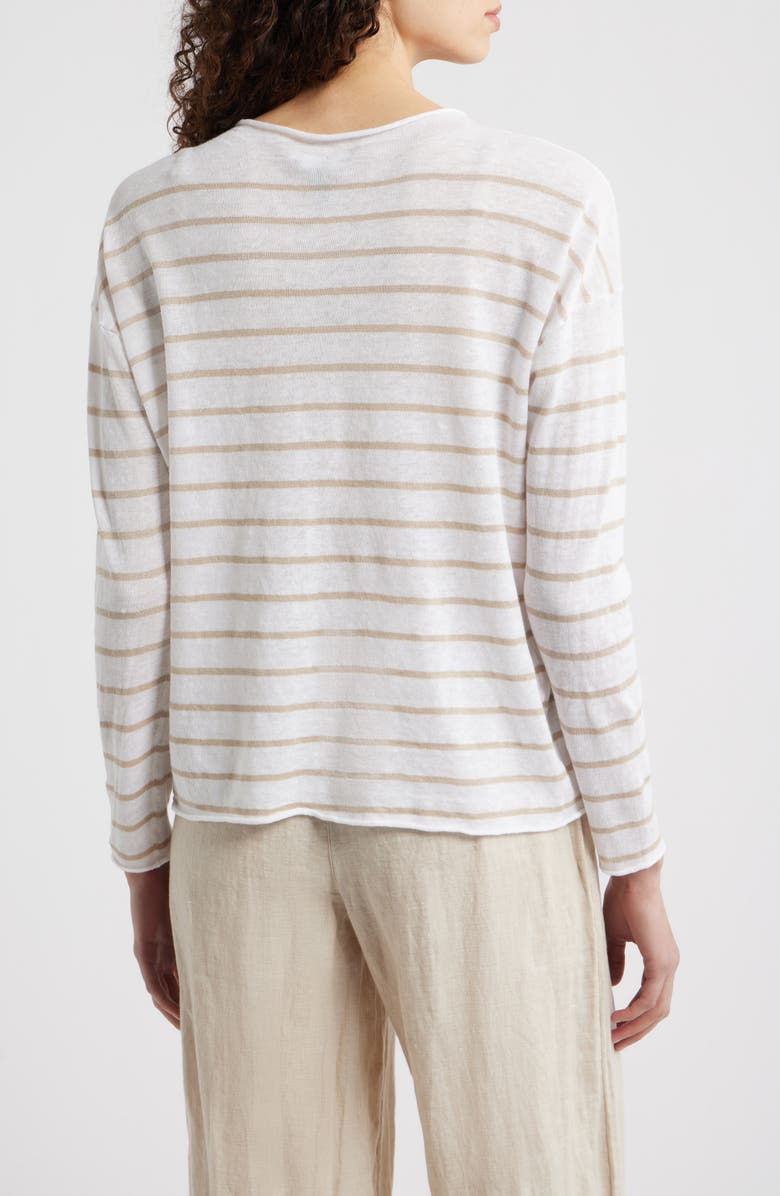 Eileen Fisher Organic Linen & Organic Cotton Crewneck Sweater, Alternate, color, Undyed Natural