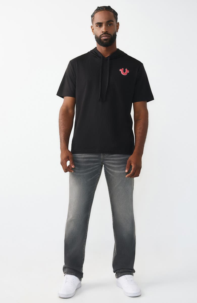 True Religion Buddha Hoodie Tee, Alternate, color, Jet Black