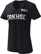 G-III 4HER BY CARL BANKS Women's G-III 4Her by Carl Banks Black TRACKHOUSE RACING Dream Team V-Neck T-Shirt
