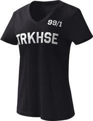 G-III 4HER BY CARL BANKS Women's G-III 4Her by Carl Banks Black TRACKHOUSE RACING Dream Team V-Neck T-Shirt