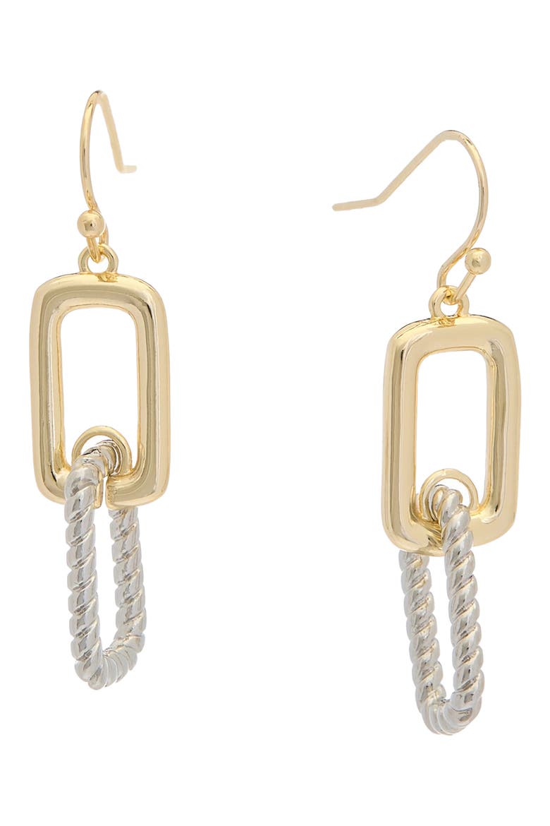 Two-Tone Link Drop Earrings, Main, color, TWO TONE
