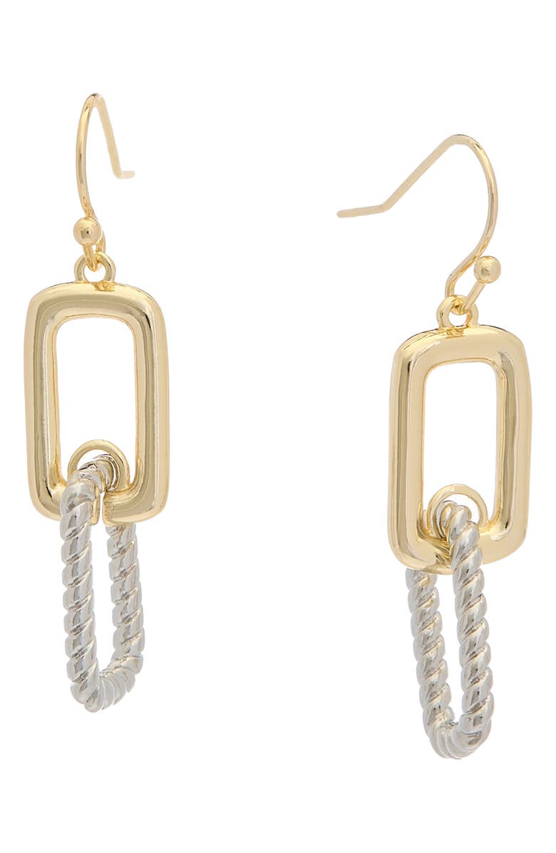 Juvell Two-Tone Link Drop Earrings, Main, color, Two Tone