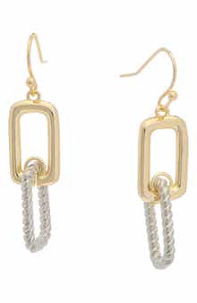 Juvell Two-Tone Link Drop Earrings