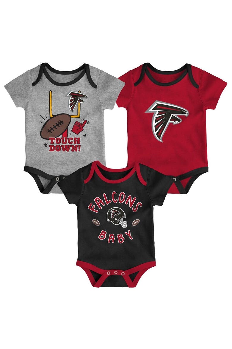 Infant Red/Black/Heathered Gray Atlanta Falcons Champ 3-Pack Bodysuit Set, Main, color, Red