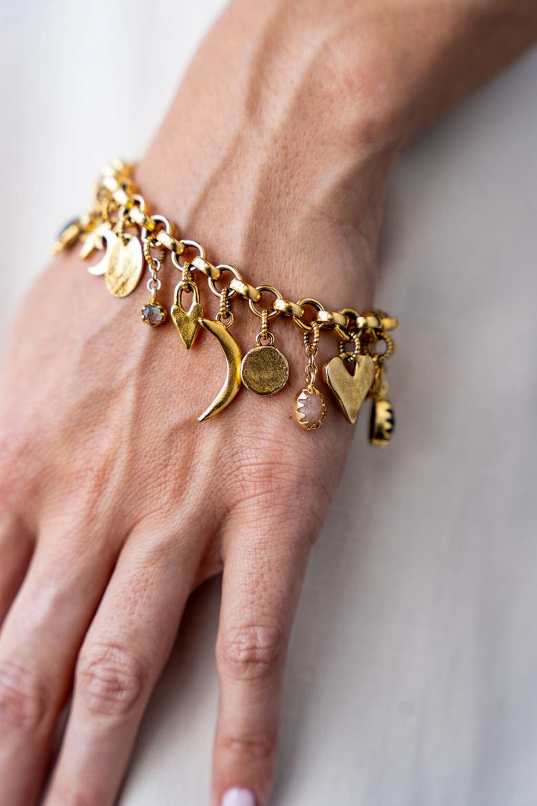 Talisman Charm Bracelet, Alternate, color, Gold